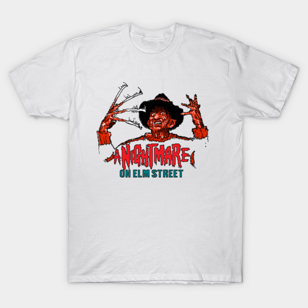 Nightmare on Elm Street Retro Video Game Intro Screen T-Shirt-TOZ